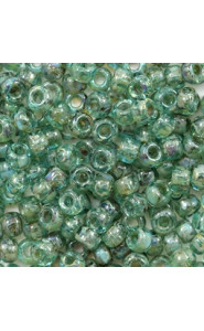 Miyuki rocailles Perlen 6/0 - Transparent picasso sea foam green 6-4506
